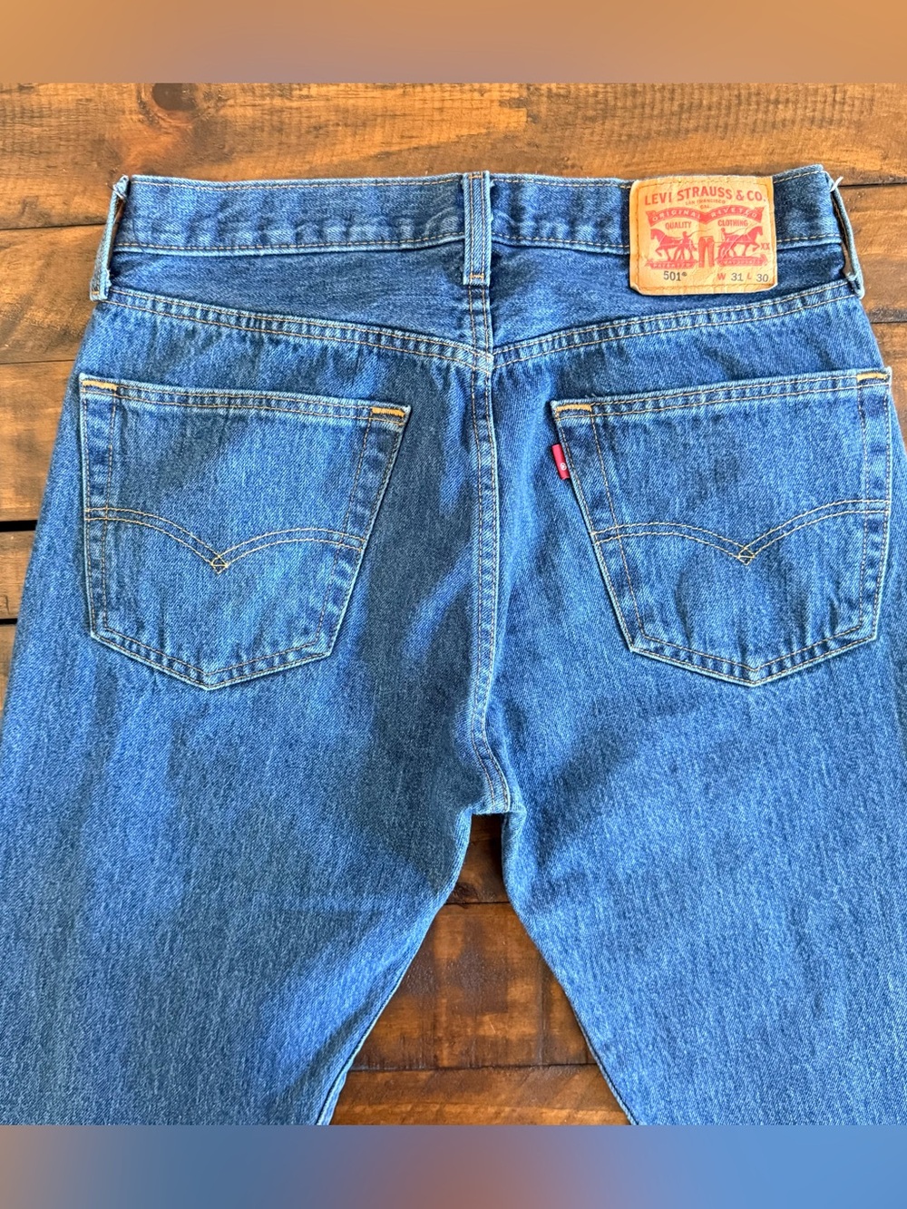 Levi’s 501 Straight Leg Button Fly Jeans, Men’s Size 31x30 - Picture 3 of 10
